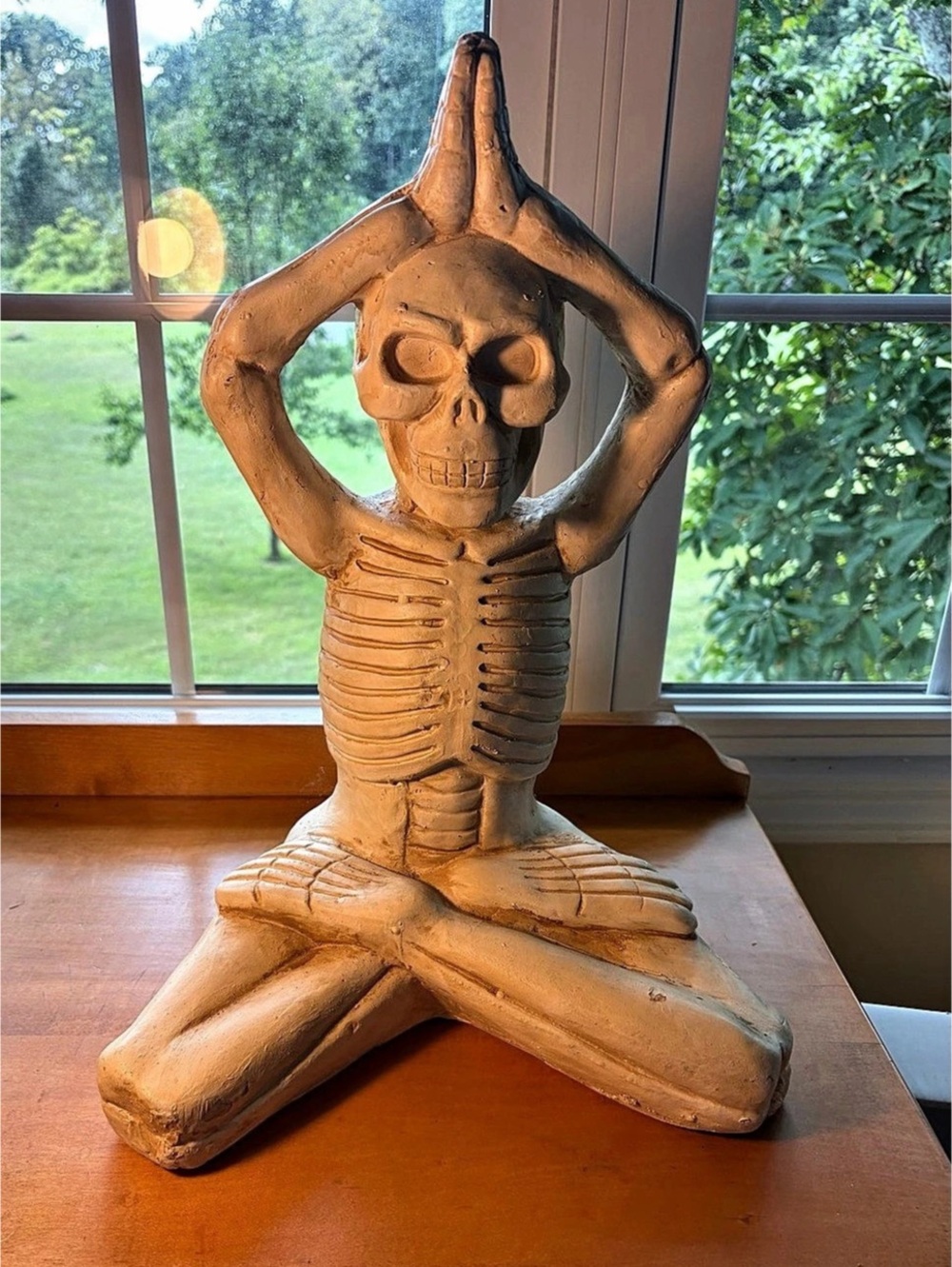 Skeleton Yoga Sculpture in Brown